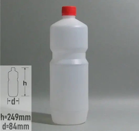 Sticla plastic 1 litru (1000ml) culoare natur cu capac cu autosigilare rosu